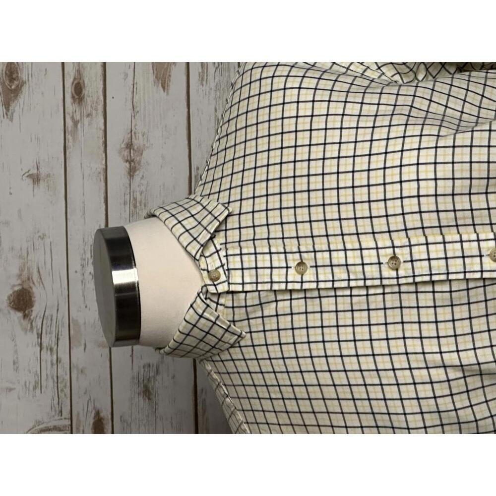 Polo by Ralph Lauren cotton white/navy/yellow plaid button-up shirt Size XL - Picture 2 of 7